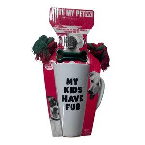 Love My Pet Gift Set: Mug Rope Toy Biscuit Mix & Cutter New
